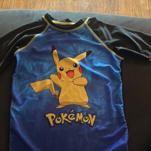 Kids Swim Shirt Rash Guard - Blue and Black